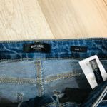 Black Label fringe denim mini skirt sz small Photo 5