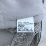 Antonio Melani Silk Top M Grey Lace Trim Sleeveless V-Neck Layered Blouse Photo 9