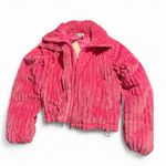 BDG Urban outfitters Isla Funnel Neck Pink Corduroy Puffer Jacket small! NEW Photo 1