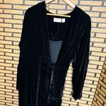 Victoria's Secret  Gold Label Black Crushed Velvet Long‎ Robe Size Small Photo 1