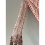 Thirty Thirty Pink Floral Rose Lace Top Mesh Sleeve Bow Detail Coquette Size S Photo 9