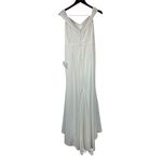 Lulus  Arienne Classic White Off-the-Shoulder Button Detail Mermaid Maxi Dress L Photo 7