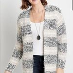 Absolutely Famous - Women's grey and white Super Soft Open-Front Eyelash Cardigan Photo 0