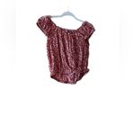 Old Navy Old‎ Navy Red White Printed Off-the-Shoulder Short Sleeve Blouse Photo 2