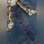 AREA Claw Embellished Denim Mini Dress size US 4 Blue Photo 3