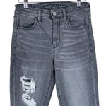 American Eagle  Next Level Stretch Skinny Jeans Womens 2 Gray Distressed Skater Photo 1
