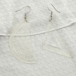 Clear Ruler and Protractor Dangle Earrings, Novelty Earrings, Teacher Earrings White Photo 1