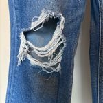 American Eagle  Distressed Mom Straight Blue Jeans SZ 16R Photo 3