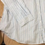 Womens Roaman’s Collared Dress Shirt Striped White Blue Size 24W Photo 3