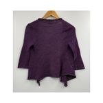 Eileen Fisher  Petite Purple Alpaca Wool Blend Open Front Cardigan Sweater PP Photo 3