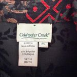 Coldwater Creek Patchwork Jacquard Blazer Jacket Red Black PetiteLarge Tailored Photo 6