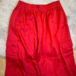 Haute Monde Red satin cargo styles high waisted wide leg pants M Photo 6