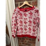 Disney  Mickey Mouse Woman Fleece Sweatshirt Red Long Sleeve Crew Neck Small Photo 6