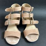 Adrienne Vittadini  Lalra Gladiator Block Tan Faux Suede Heels  Size 6 Photo 1