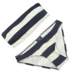 Kate Spade NWT Awning Stripe Bandeau Bikini Swimsuit Blazer Blue Size Small NEW Photo 2