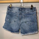 Kensie  Blue Jean Shorts with Distressed Hem and Relaxed Fit Photo 1