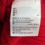 Maison Jules Large Red Long Sleeve Red & White Sweater Ribbed w/Scallop Neckline Photo 9