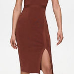 Babaton Aritzia Business Day Knit Cap Sleeves Midi Dress in Noble Photo 0