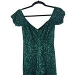 Abyss By Abby Boston Gown Green Sequins Off Shoulder Long Train Pageant Small S Photo 6