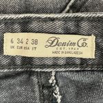 Denim & Co Denim Co Black 100% Cotton High Waisted Chic Cutoff Denim Jean Short Size 2 Photo 2