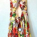 Anthropologie Anthropology Eva Franco Bright Colored Floral Dress with Criss Cross Back Photo 2