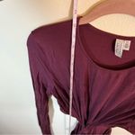 & Other Stories & Other Stories Cut Out Waist Long Sleeve Fitted Midi Dress Burgundy Maroon M Photo 12
