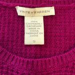 White + Warren waffle texturized cashmere sweater fuchsia pink sz S Photo 4