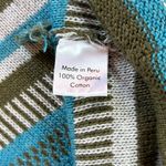 Indigenous Cardigan Sweater Open Front Waterfall Organic Cotton Womens Small Green Photo 6