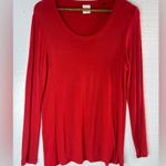 CAbi  S Scoop Neck Long Sleeved Vibrant Red Top Photo 0