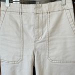 Anthropologie  cargo pants jeans Wide Leg denim cream colette high waisted crop Photo 3