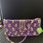 Vera Bradley  Purple Paisley Quilted Clutch Photo 8