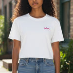 Melrose and Market Melrose White Cropped T-Shirt – Women’s Casual Tee (Size Large)  Photo 0