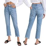 AGOLDE ‎ Riley High Rise Slim Straight Raw Hem Crop Jeans Size 27 Photo 1