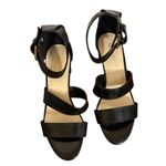 Nine West Black Patent Leather Block Heel Sandals - Size 9M Photo 1