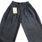 Sartorial Monk Italian 100% Linen Wide Leg Pants Charcoal Gray Size 2 (ITALY 38) Photo 1