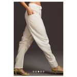 Anthropologie  Pilcro Tucked-Knee Tapered‎ Trousers Linen Size 29 White Photo 10