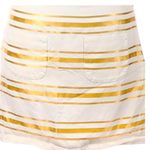 J.Crew  Womens Mini Skirt Striped Ivory Gold Pockets Size 10” Photo 2