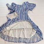 Lulus  Sun On My Side Blue‎ White Striped Tie Front Cutout Skater Dress MEDIUM Photo 6