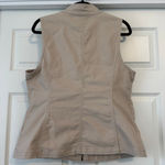 Liz Claiborne Beige Stretch Denim Full Zip Vest M Photo 1