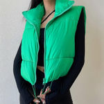 Amazon Cropped Puffer Vest  Green Photo 2