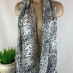 Bijoux Terner  Animal Leopard Print Rectangle Black & White Scarve Scarf OS Photo 0