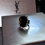 Large Chunky Black Obsidian Stone Ring. Size 8 Photo 7