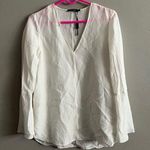 Massimo Dutti V-Neck Tunic Blouse Top Bell Sleeves Viscose Silk blend sz 4 NWOT Photo 0