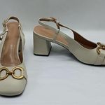 Vertundy Womens Slingback Heels Sandal Size 10.5 Beige Office Wedding Minimalist Photo 2