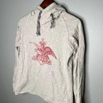 ANHEUSER BUSCH WOMEN MEDIUM GRAY BIG SHRUG NECK LOGO HOODIE SWEATSHIRT medium Photo 1
