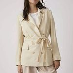 Free People NEW Olivia Linen Blend Blazer, Pebble Sand Size S, Retail $168 Photo 14