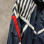 FILA Vintage 90s Navy Blue Striped Print Full Zip Lined Windbreaker Track Jacket Photo 1
