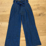 Cupshe Wide Leg Jeans Belted Edge Factor Size XS Blue Photo 0