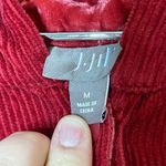 J. Jill Red Corduroy Woman’s Hooded Pullover Blouse Size Medium Photo 3