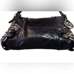 Michael Kors Black Leather Crossbody Messenger Bag Shoulder Handbag 9”x12” Purse Photo 8